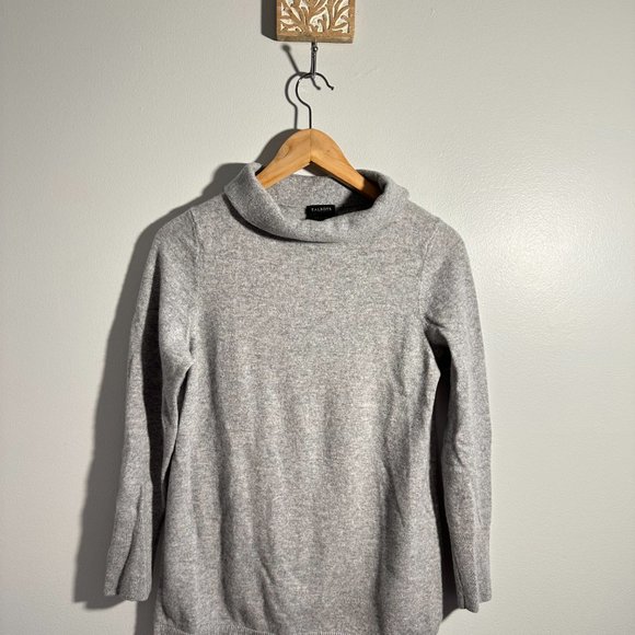 Talbots Women's Medium Pure Cashmere Sweater Heather Gray Turtleneck Top - Picture 2 of 10